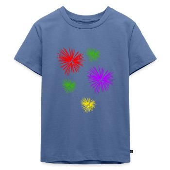 Feuerwerk - Kinder Premium Bio T-Shirt - Taubenblau - Vorne - Mikhail (115cm)