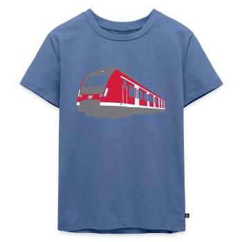 S-Bahn - Kinder Premium Bio T-Shirt - Taubenblau - Vorne - Mikhail (115cm)