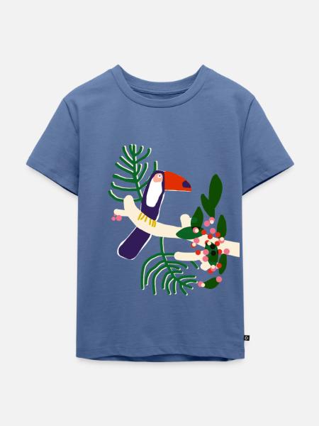 Tropisches Tukan - Kinder Premium Bio T-Shirt - Taubenblau