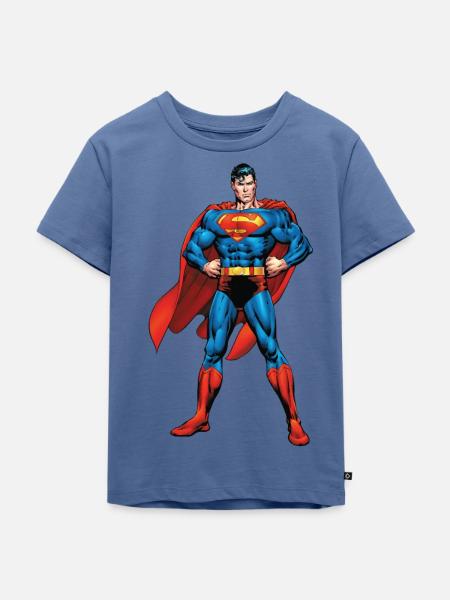 Superman Classic Pose - Kinder Premium Bio T-Shirt - Taubenblau