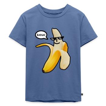 Banane - Kinder Premium Bio T-Shirt - Taubenblau - Vorne - Mikhail (115cm)