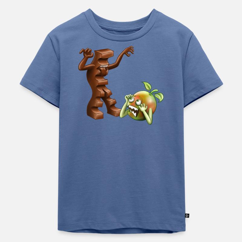 Chocolat vs. Vitamines - T-shirt Premium bio Enfant - bleu pigeon