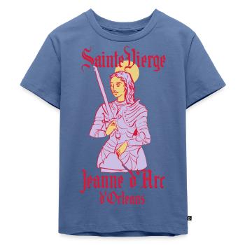 Vierge d’Orléans - Jeanne d Arc - T-shirt Premium bio Enfant - bleu pigeon - Devant - Mikhail (115cm)
