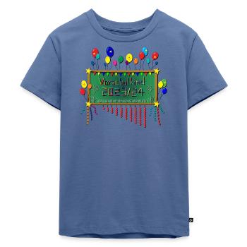 Vorschulkind 2023/24 - Kinder Premium Bio T-Shirt - Taubenblau - Vorne - Mikhail (115cm)