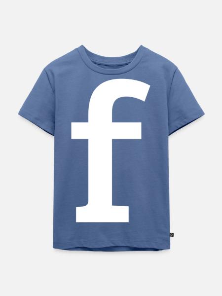 Buchstabe f "f" weiß - Kinder Premium Bio T-Shirt - Taubenblau