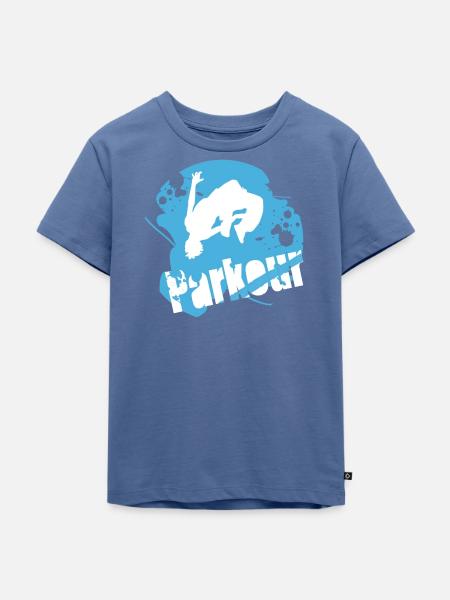 Parkour - Kinder Premium Bio T-Shirt - Taubenblau