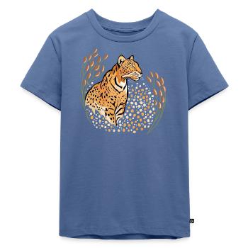 Panther - Kinder Premium Bio T-Shirt - Taubenblau - Vorne - Mikhail (115cm)