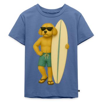 Surfer Scott - Sommer, Sonne, Strand - Kinder Premium Bio T-Shirt - Taubenblau - Vorne - Mikhail (115cm)
