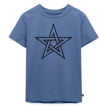 Pentagram, pentacle, magic, symbol, hexerei, - Kinder Premium Bio T-Shirt - Taubenblau - Vorne - Mikhail (115cm)