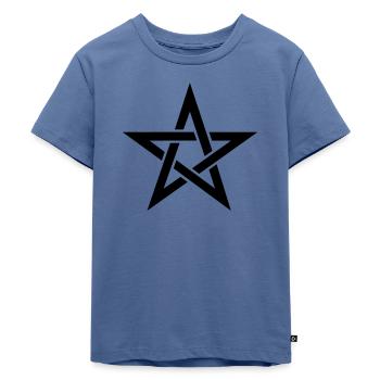 Pentagram, pentacle, magic, symbol, hexerei, - Kinder Premium Bio T-Shirt - Taubenblau - Vorne - Mikhail (115cm)