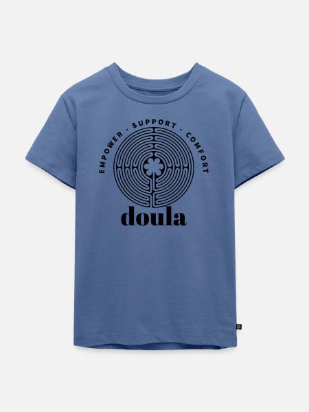 Doula Labyrinth - Kinder Premium Bio T-Shirt - Taubenblau