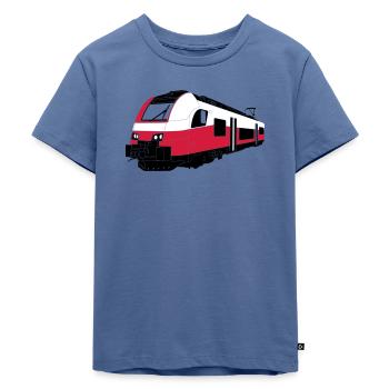 S-Bahn Österreich - Kinder Premium Bio T-Shirt - Taubenblau - Vorne - Mikhail (115cm)