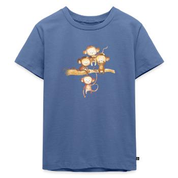 Affen, die gaffen! - Kinder Premium Bio T-Shirt - Taubenblau - Vorne - Mikhail (115cm)