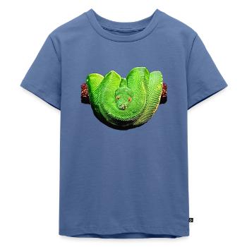 Schlange Fraktalisiert - Kinder Premium Bio T-Shirt - Taubenblau - Vorne - Mikhail (115cm)
