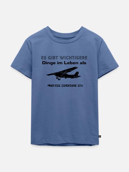 cessna Motorflugzeug Motorflieger Pilot - Kinder Premium Bio T-Shirt - Taubenblau