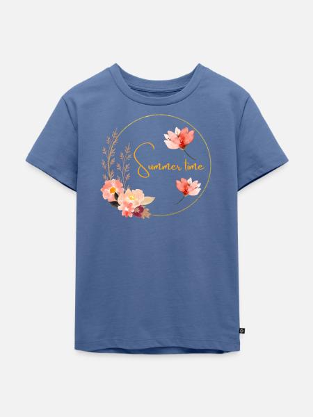 Sommerzeit - Kinder Premium Bio T-Shirt - Taubenblau