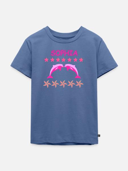 Sophia - Kinder Premium Bio T-Shirt - Taubenblau