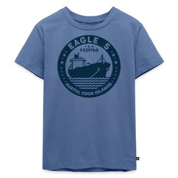 Adler S - Kinder Premium Bio T-Shirt - Taubenblau - Vorne - Mikhail (115cm)