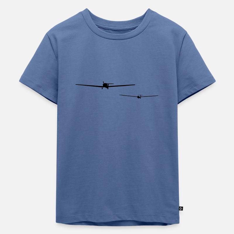 Les pilotes de planeur planeur avion propulsé par Fschlepp - T-shirt Premium bio Enfant - bleu pigeon
