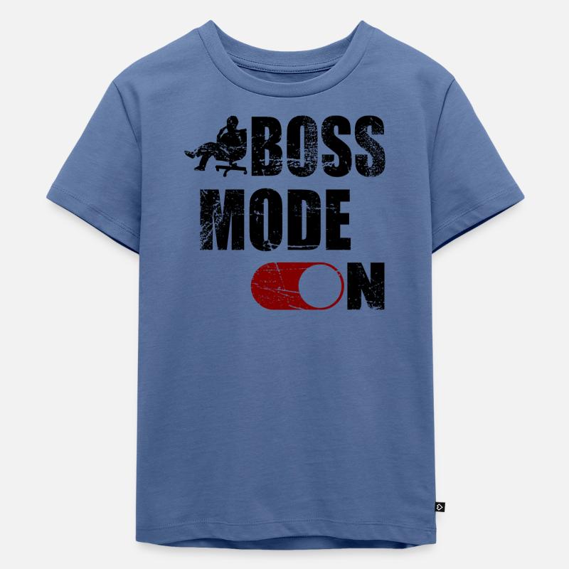 BOSS MODE ON - Kinder Premium Bio T-Shirt - Taubenblau
