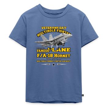 F18 Hornet Air Force Veteranen - Kinder Premium Bio T-Shirt - Taubenblau - Vorne - Mikhail (115cm)