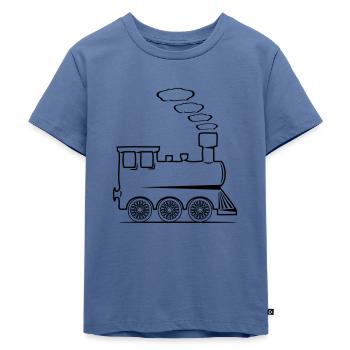 dampflok eisenbahn lok spielzeug - Kinder Premium Bio T-Shirt - Taubenblau - Vorne - Mikhail (115cm)
