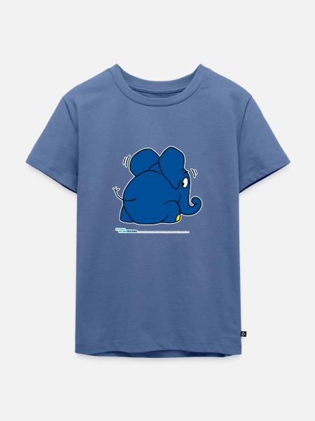Der Elefant versteckt sich - Kinder Premium Bio T-Shirt - Taubenblau