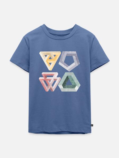 optische Täuschungen - Kinder Premium Bio T-Shirt - Taubenblau