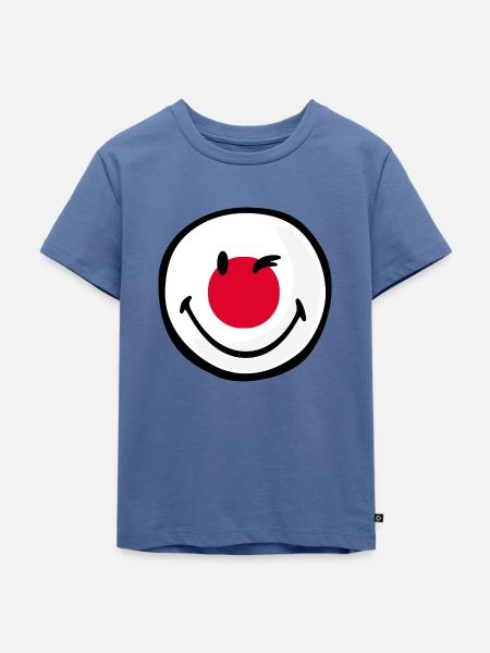 Smiley Flag Japan - Kinder Premium Bio T-Shirt - Taubenblau