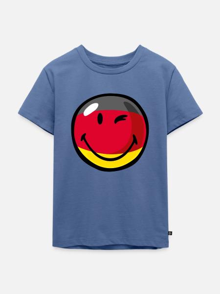 Smiley Flag Germany - Kinder Premium Bio T-Shirt - Taubenblau