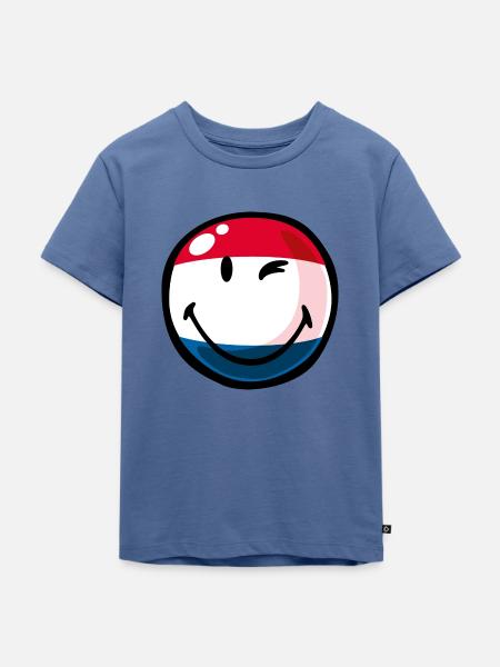 Smiley Netherlands - Kinder Premium Bio T-Shirt - Taubenblau