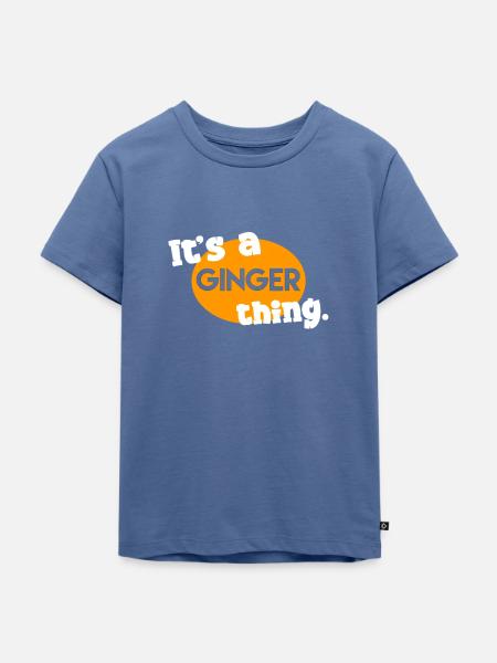 Es ist eine Ingwer-Sache. - Kinder Premium Bio T-Shirt - Taubenblau