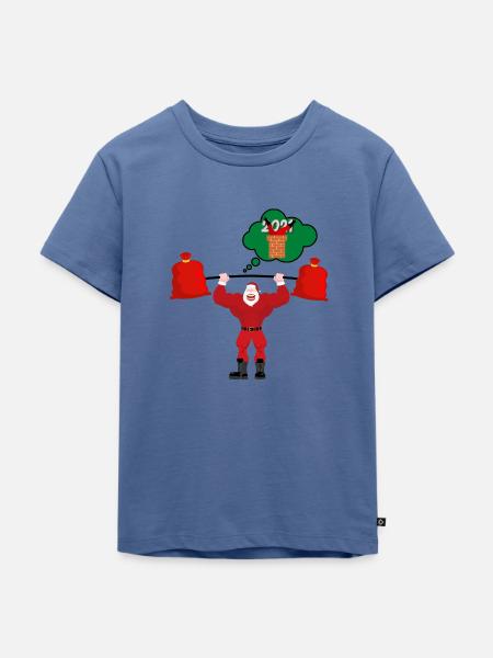 Passend zum Weihnachtsmann - Kinder Premium Bio T-Shirt - Taubenblau
