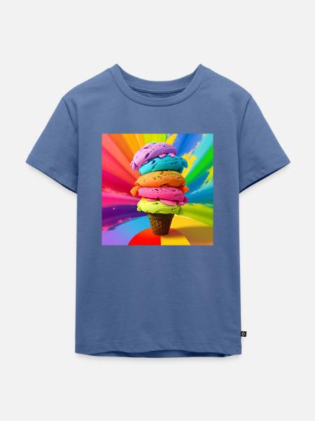 tütü Eis bunt - Kinder Premium Bio T-Shirt - Taubenblau