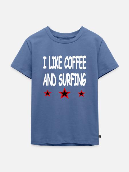 Kaffee - Kinder Premium Bio T-Shirt - Taubenblau