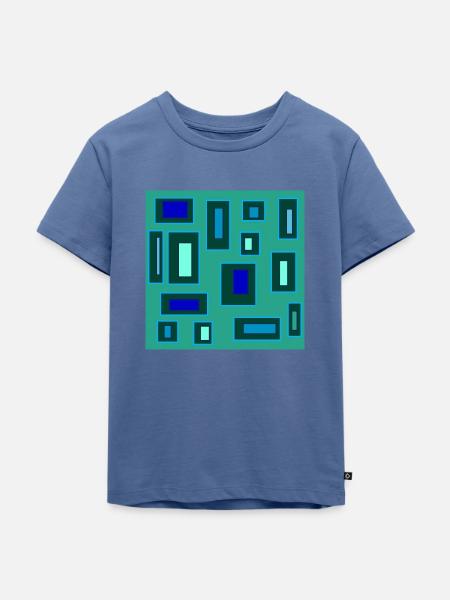 Rechtecke im Raum - Kinder Premium Bio T-Shirt - Taubenblau