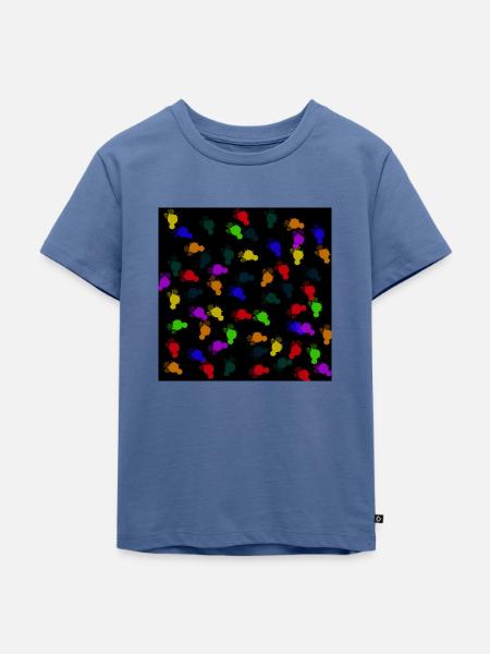 Regenbogen-Flecken - Kinder Premium Bio T-Shirt - Taubenblau