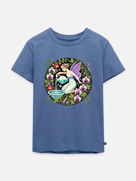 Wassermann Fee - Kinder Premium Bio T-Shirt - Taubenblau