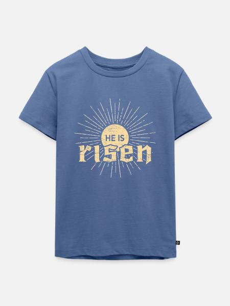 He is risen - Kinder Premium Bio T-Shirt - Taubenblau