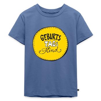 Geburtstagskind - Kinder Premium Bio T-Shirt - Taubenblau - Vorne - Mikhail (115cm)