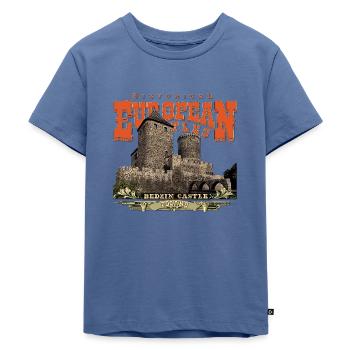 Schloss Będzin - Polnische Burgen und Schlösser - Kinder Premium Bio T-Shirt - Taubenblau - Vorne - Mikhail (115cm)
