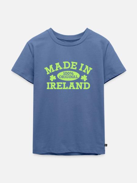 Made in Ireland - Kinder Premium Bio T-Shirt - Taubenblau