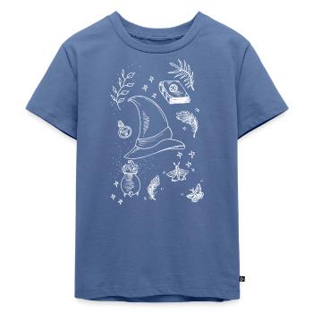 Magic Hat and Magic Trick - Kids Premium Organic T-Shirt - stone blue - Front - Mikhail (115cm)