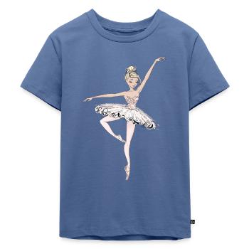 Tänzerin Ballet - Kinder Premium Bio T-Shirt - Taubenblau - Vorne - Mikhail (115cm)