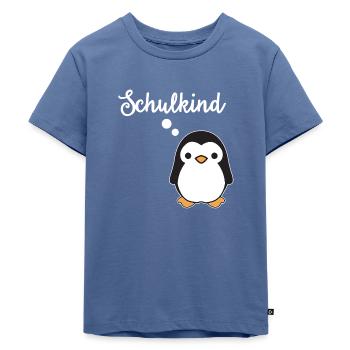 Schulkind - Einschulung - Kinder Premium Bio T-Shirt - Taubenblau - Vorne - Mikhail (115cm)