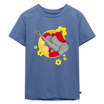 Benjamin Blümchen mit lautem Törööö! Blumen - Kinder Premium Bio T-Shirt - Taubenblau - Vorne - Mikhail (115cm)