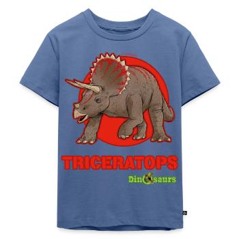 Schleich Dinosaurs Triceratops - Kinder Premium Bio T-Shirt - Taubenblau - Vorne - Mikhail (115cm)