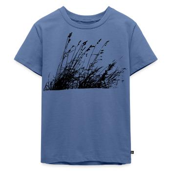 Wild grasses - Natural Bio Vegan - Kids Premium Organic T-Shirt - stone blue - Front - Mikhail (115cm)