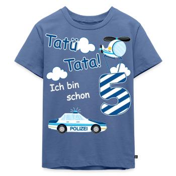 5. Geburtstag Polizei Geschenk Tatü Tata 5 Jahr - Kinder Premium Bio T-Shirt - Taubenblau - Vorne - Mikhail (115cm)