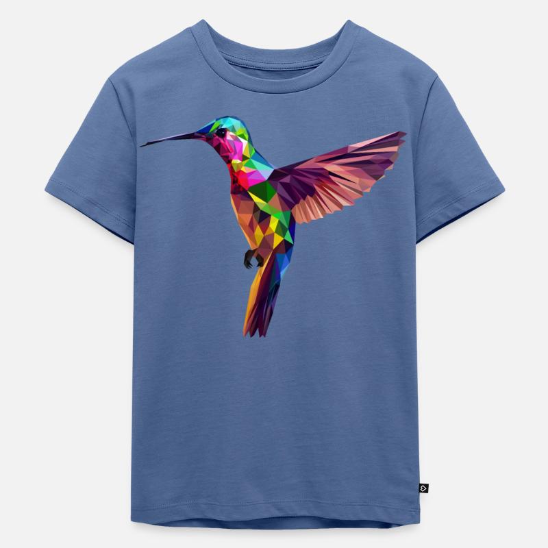 Kolibri - Kinder Premium Bio T-Shirt - Taubenblau
